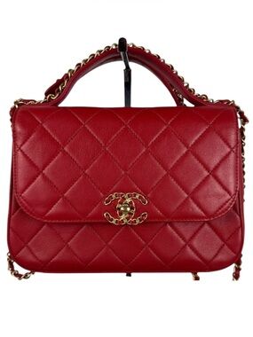 CHANEL 19 TOP HANDLE FLAP BAG RED 2019 AUTHENTIC